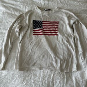 Vintage 100% Cotton American Flag Swater